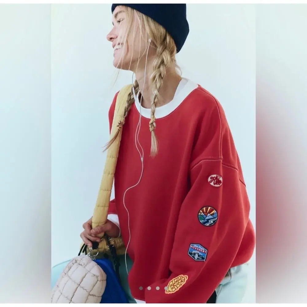 Free People Movement All Star Patch Crewneck - Picture 1 of 12